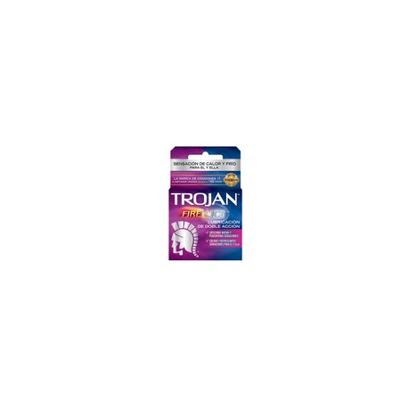 Preservativo Trojan Fire y ice 3 piezas